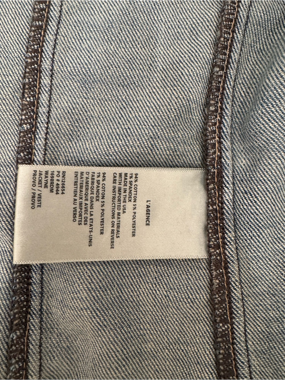 L'AGENCE Double-Breasted Crop Denim Jacket in Size 0 - Picture 7 of 9